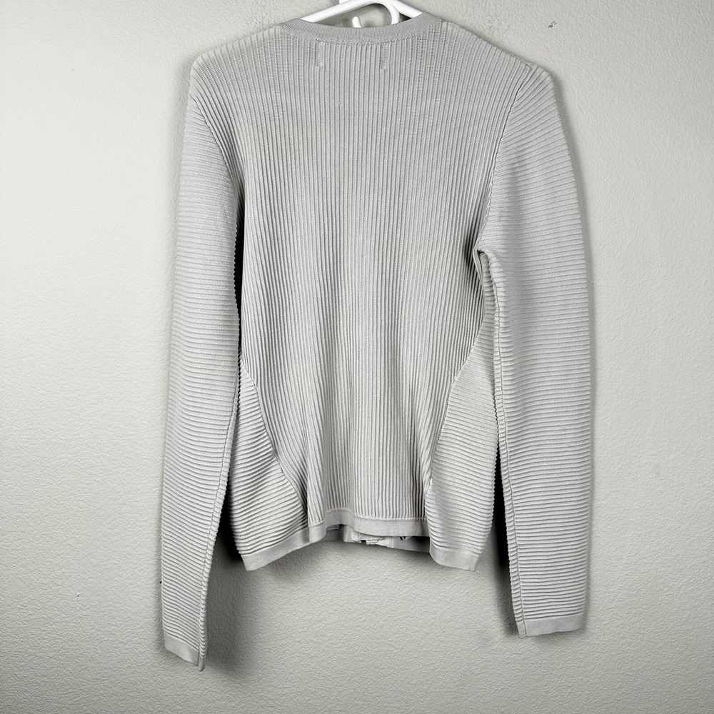 Bestow Jacket Women's Small Gray Textured Full Zip Sweater Stretch - Picture 6 of 6